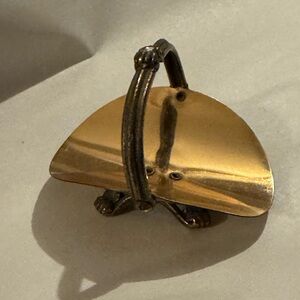 Vintage Brass Basket Miniature Doll House Furniture